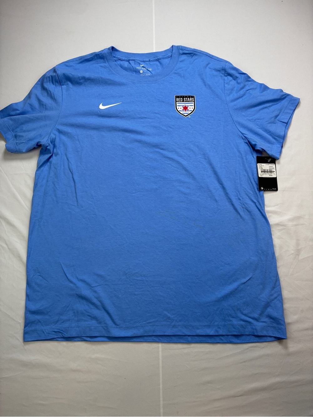 Nike MALLORY PUGH Light Blue Short Sleeve Crew Tee with Chicago Red Stars Emblem